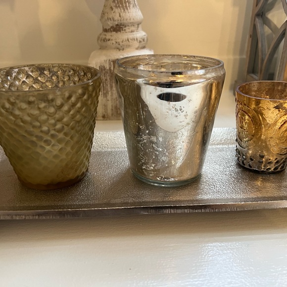 Pottery Barn 8 mercury glass votive holders - Picture 4 of 4